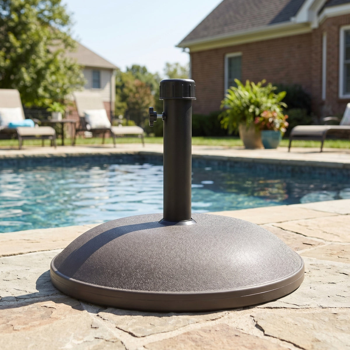 Brown Resin Patio Umbrella Base