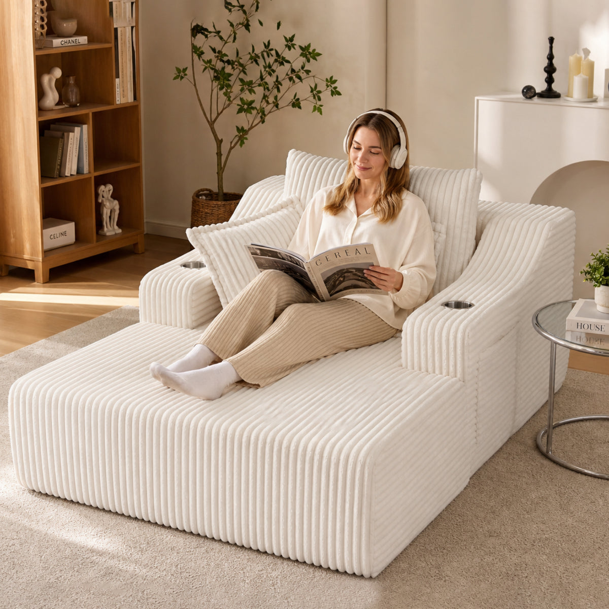 White Chaise Lounge Chair