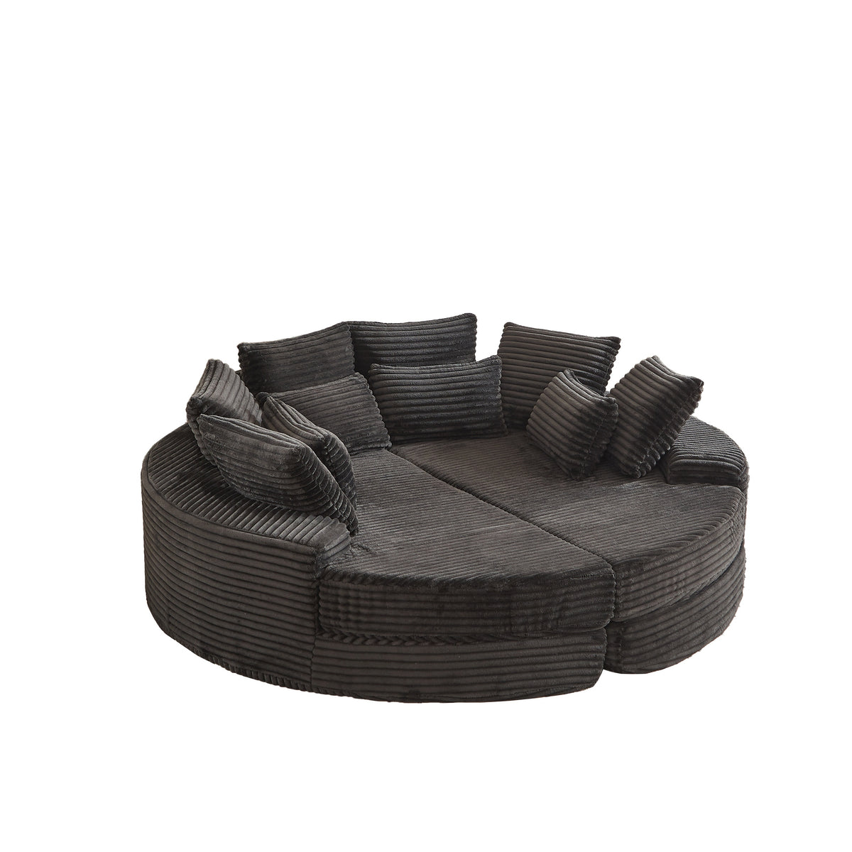 Black Corduroy Accent Chair, Reclining