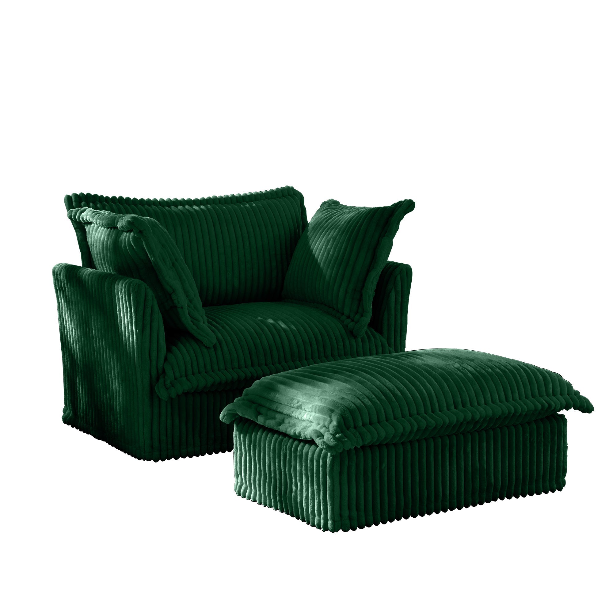 Fluffy Lounge Chair in Corduroy Emerald #Fabric_Corduroy Emerald