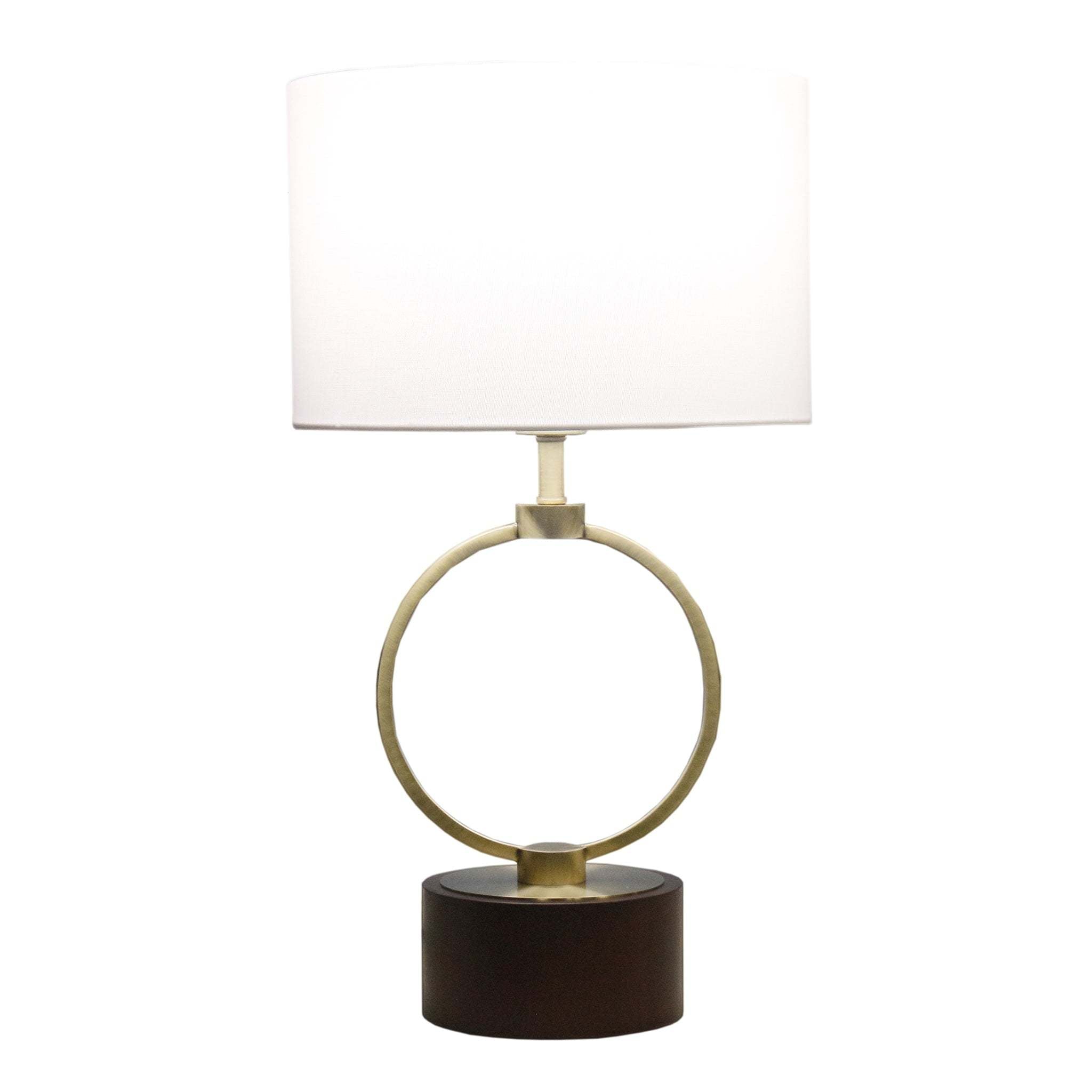 Table Lamp, Metal with Linen Shade, White
