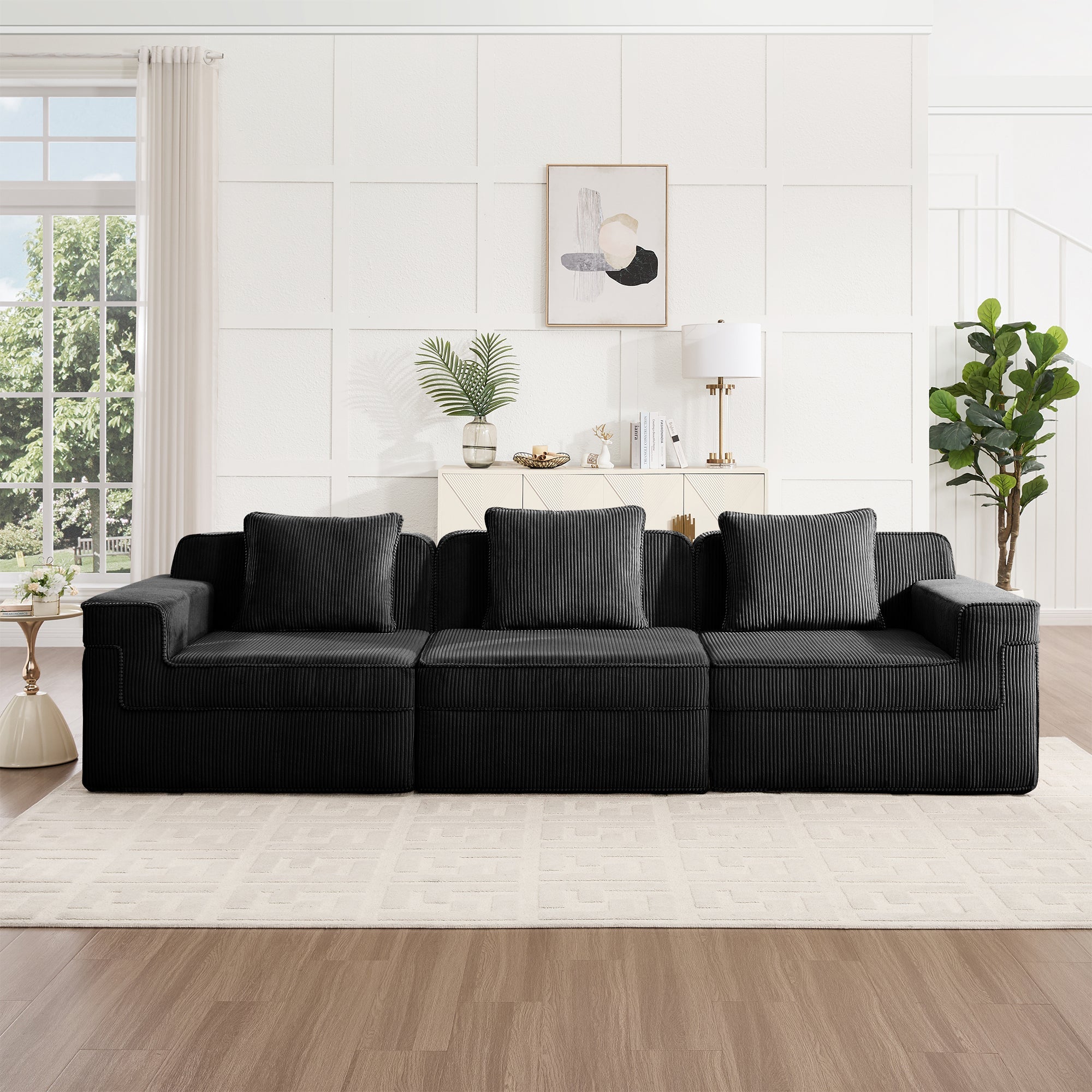 Hudson 3-Seat Boneless Couch in Black #OttOnly_0 #Color_Black