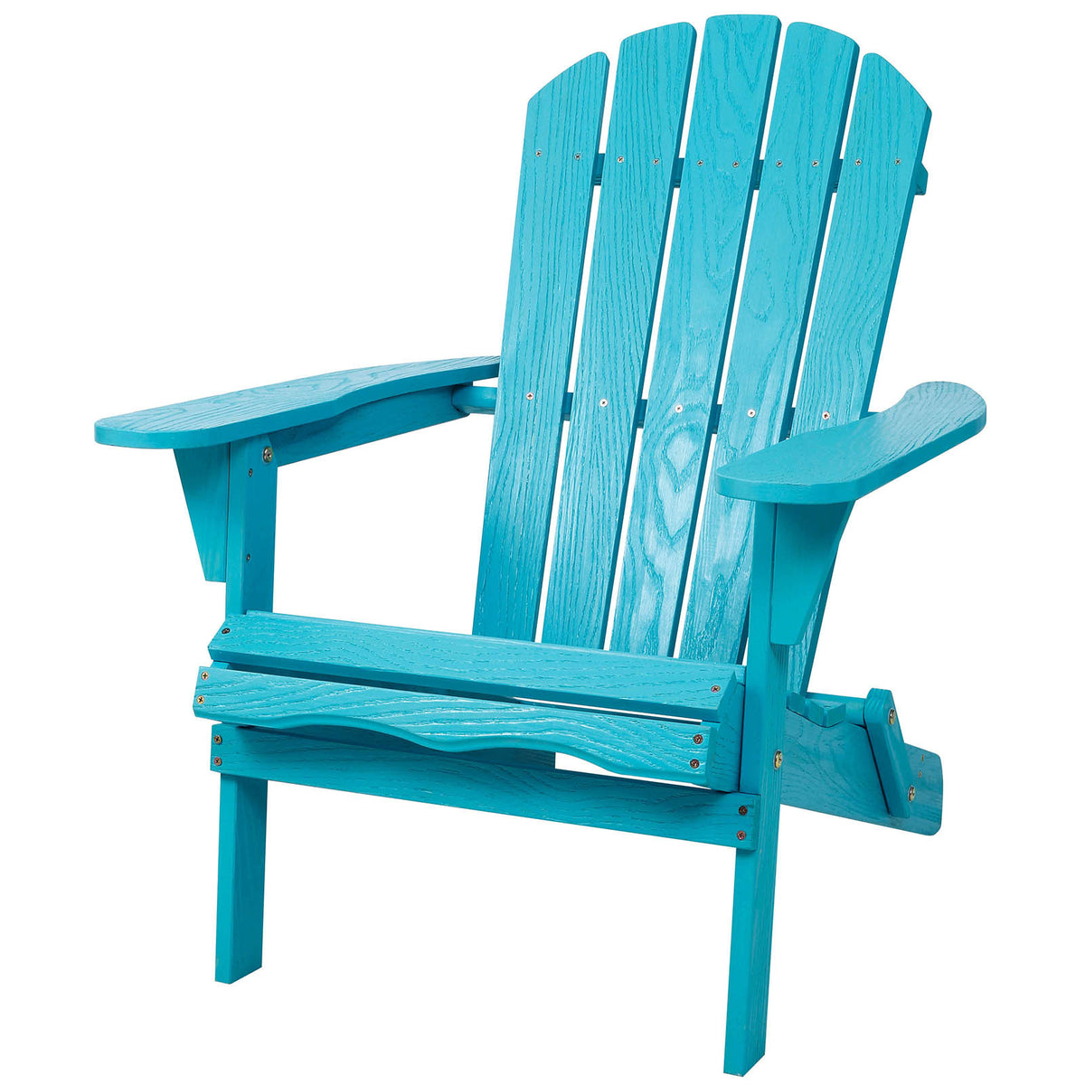 Turquoise Blue Solid Wood Folding Adirondack Chair