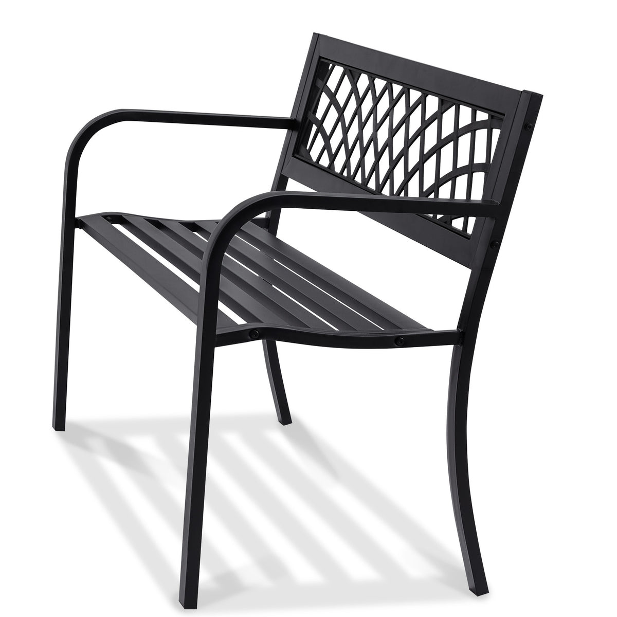 Black Metal Outdoor Bench