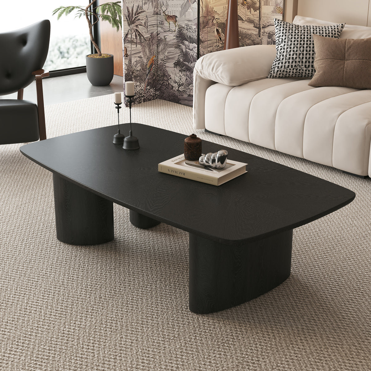 Black Coffee Table, 51.2 in