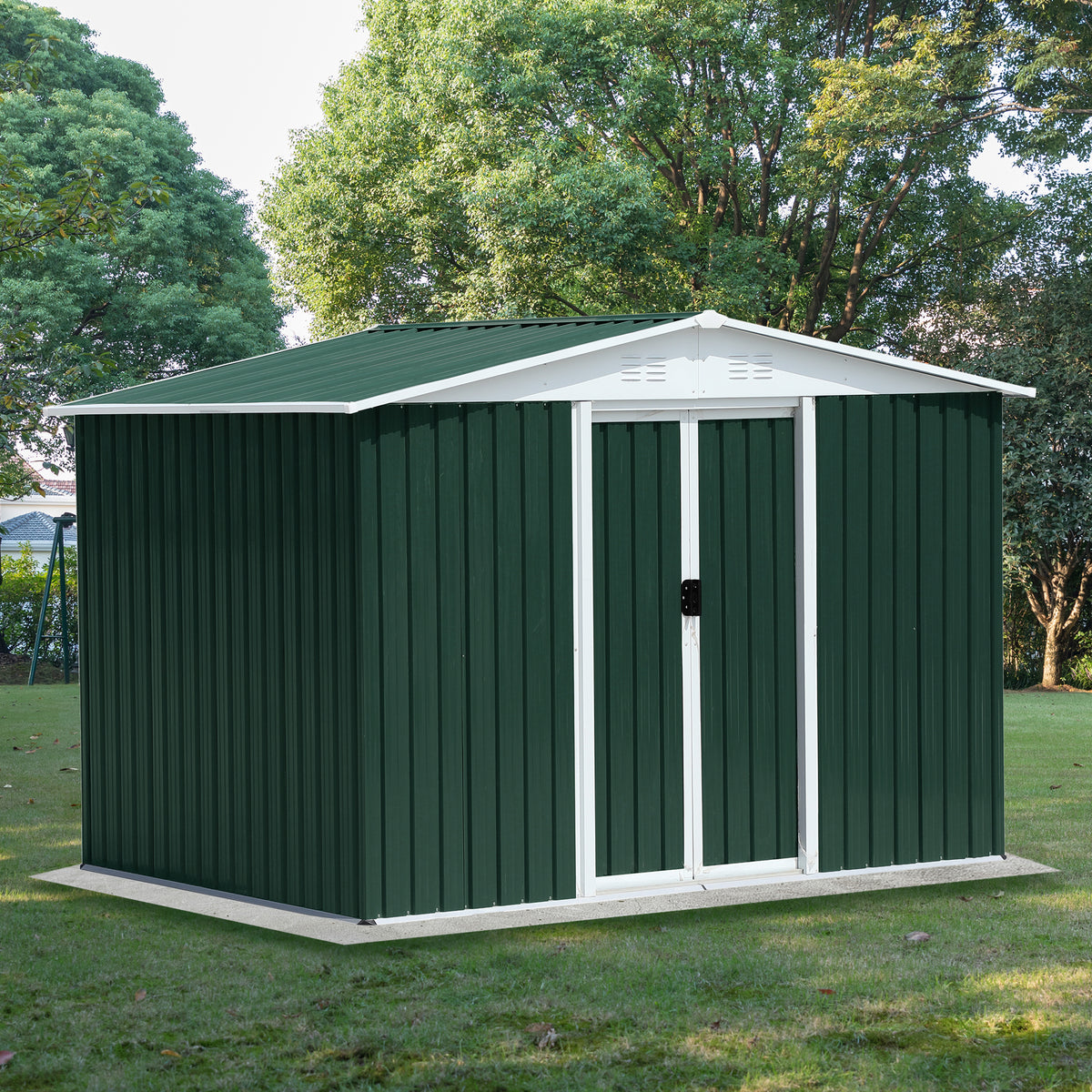 6x8 ft Green Aluminum Storage Shed