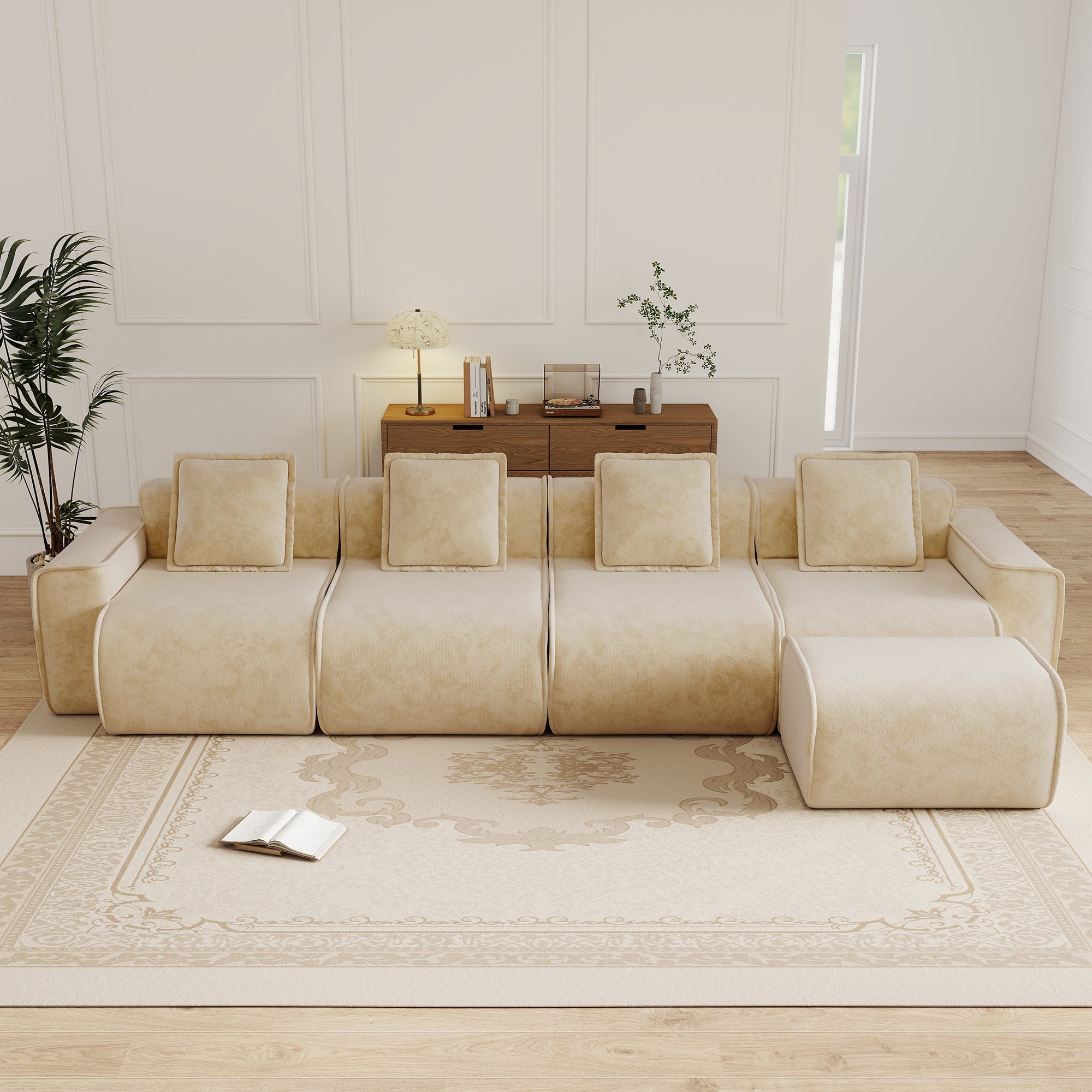Seneca 4-Seat Boneless Couch in Camel #OttOnly_1 #Color_Camel