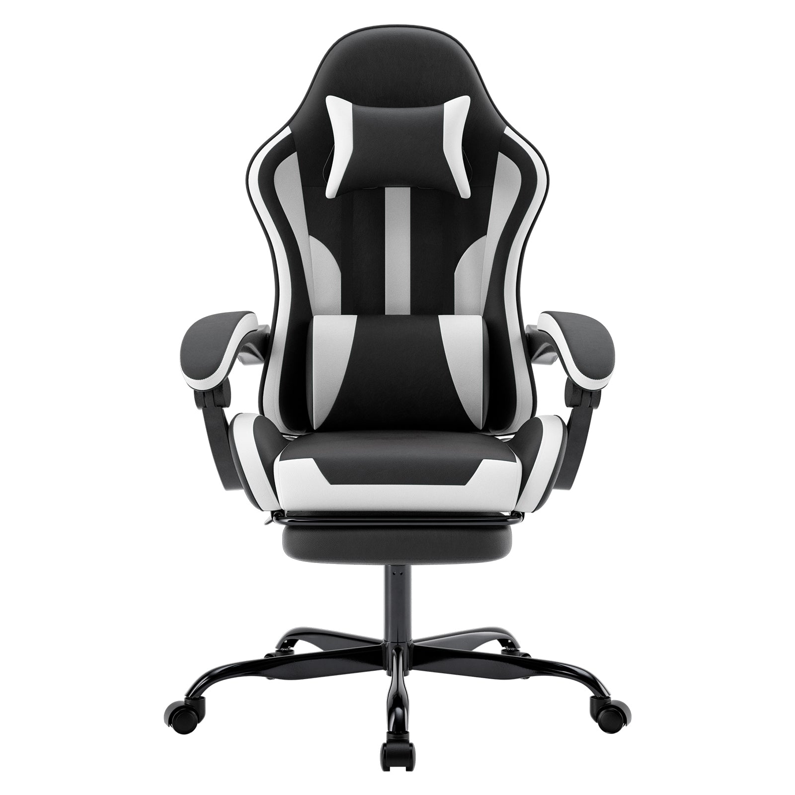 Lumbar Support Ergonomic Gaming Chair, 20.9 in, Black