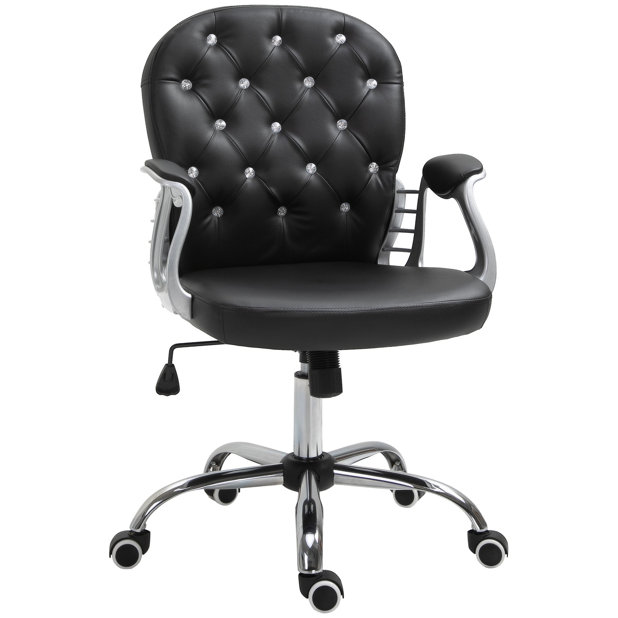 Height Adjustable Rolling Office Chair, 23.8 in, Black