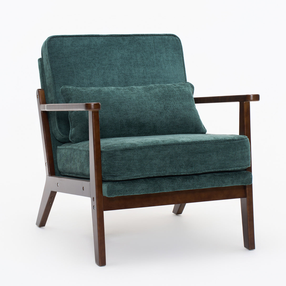 Green Accent Chair, Lumbar Pillow