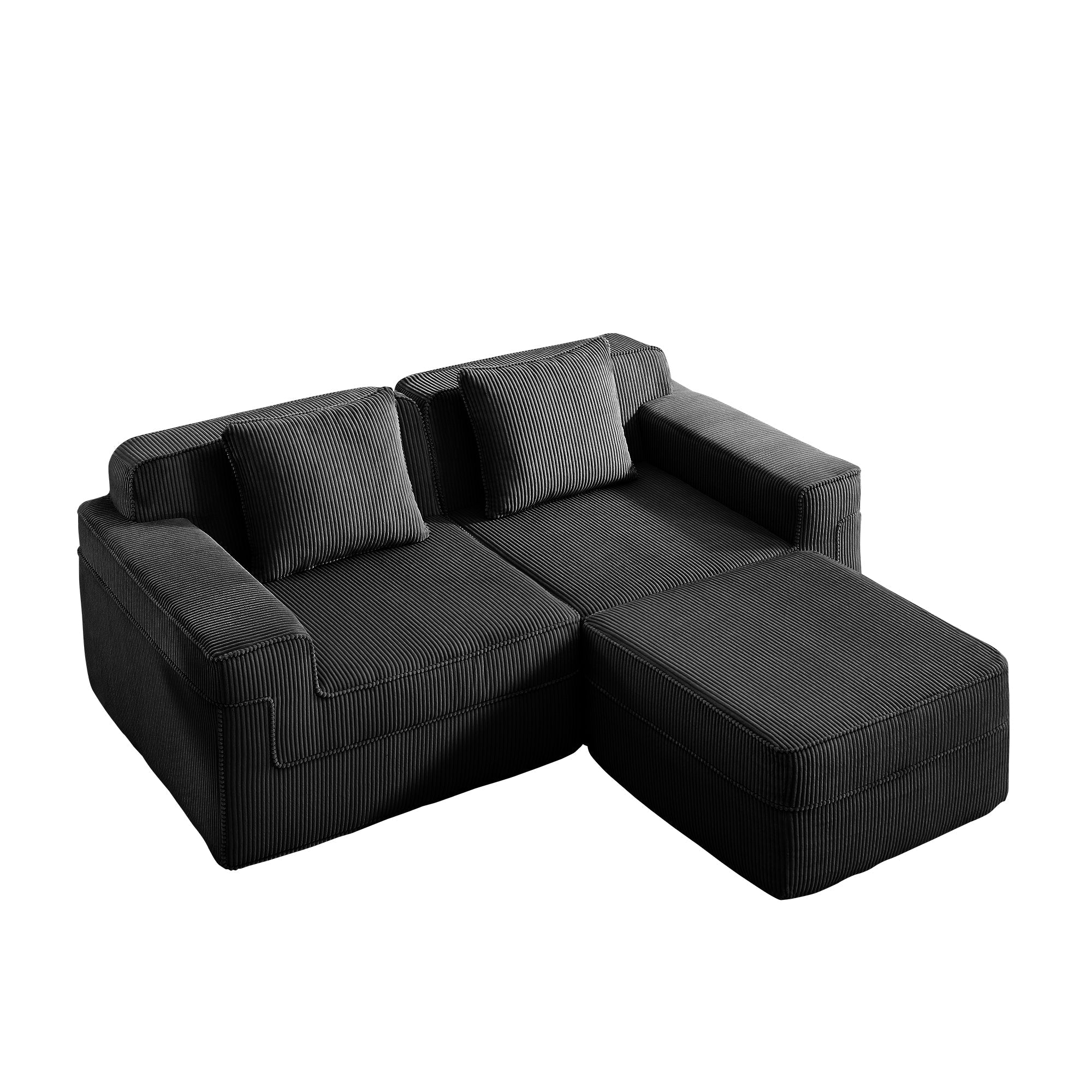 Hudson 2-Seat Boneless Couch in Black #OttOnly_1 #Color_Black