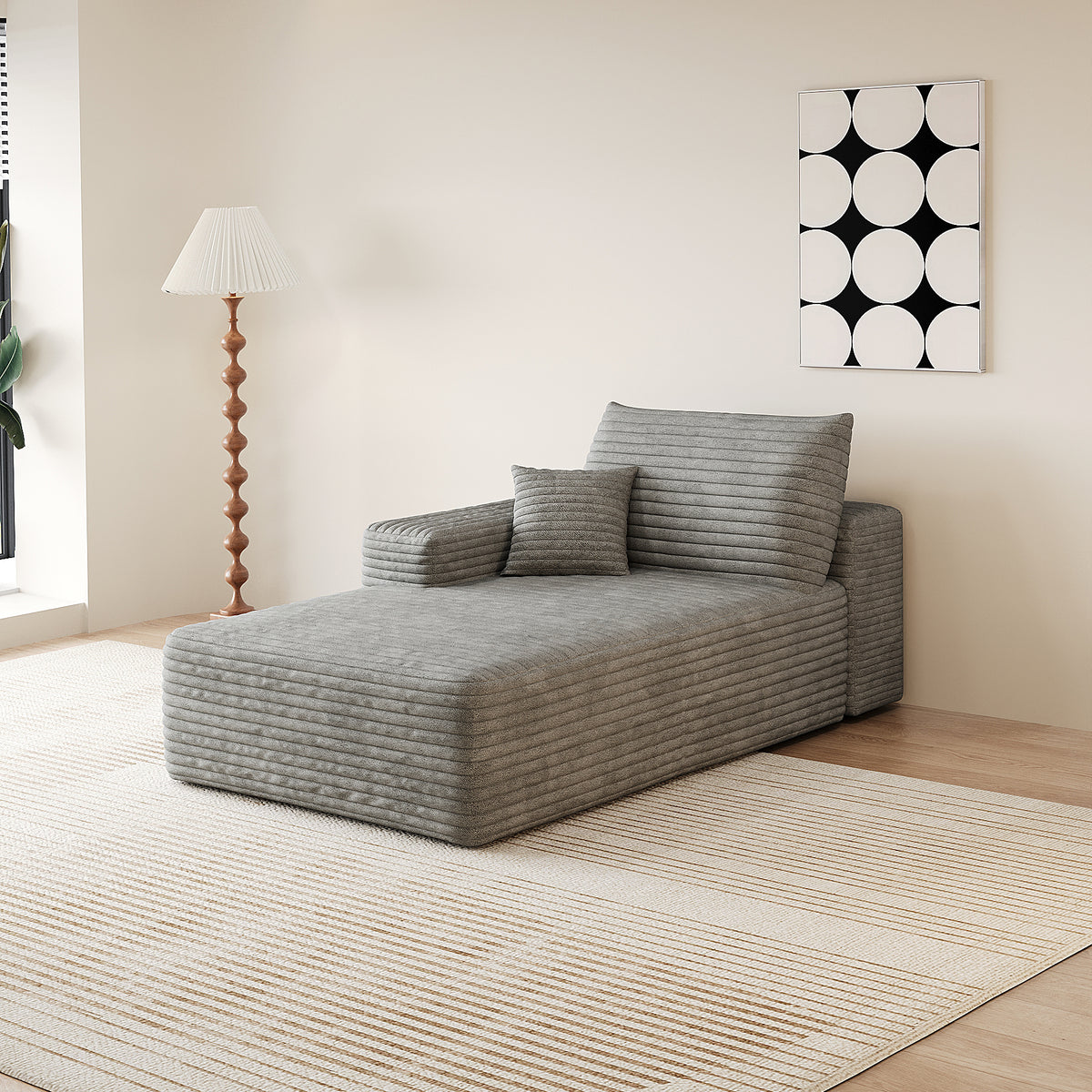 Gray Corduroy Couch, 68.9 in Wide