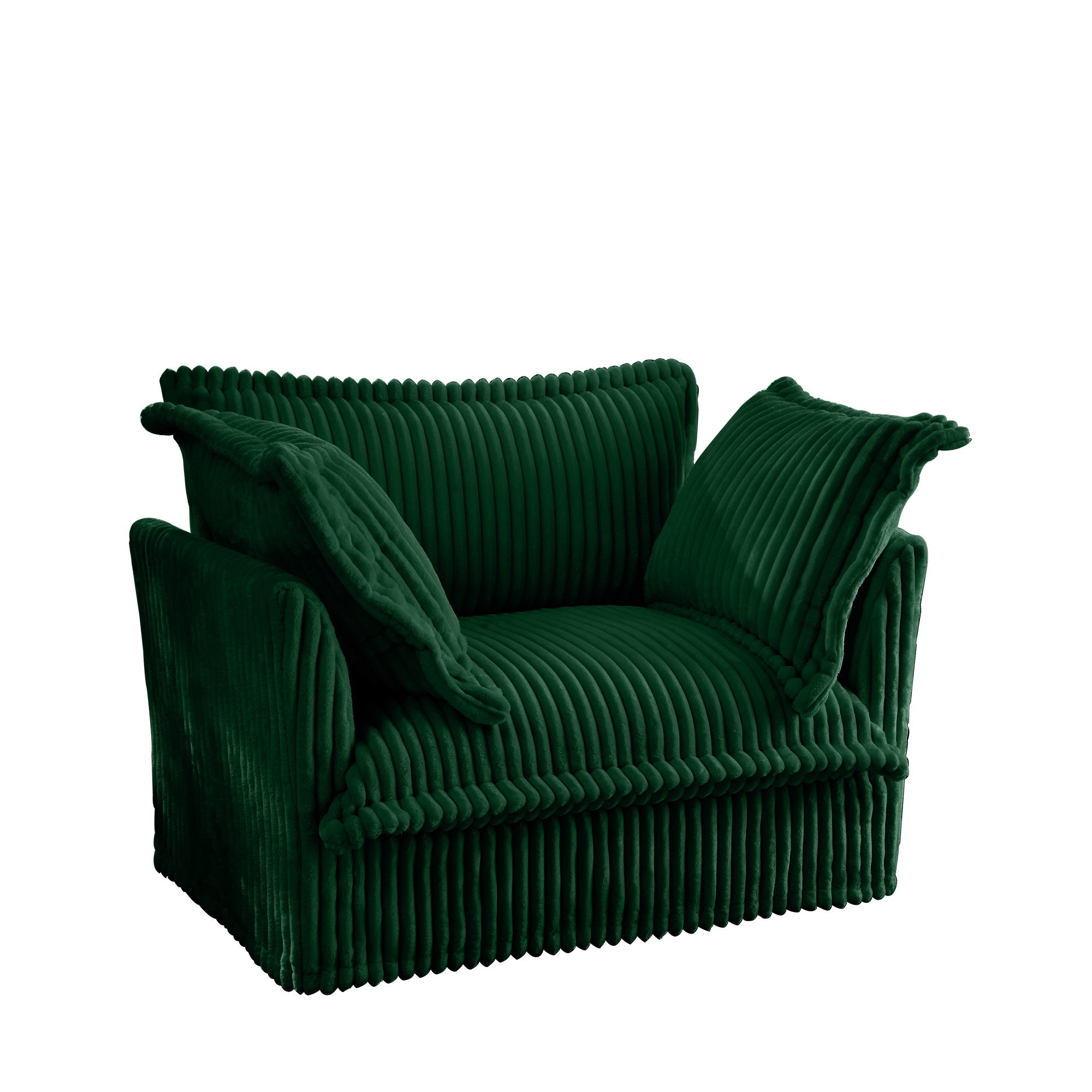 Fluffy Lounge Chair in Corduroy Emerald #Fabric_Corduroy Emerald