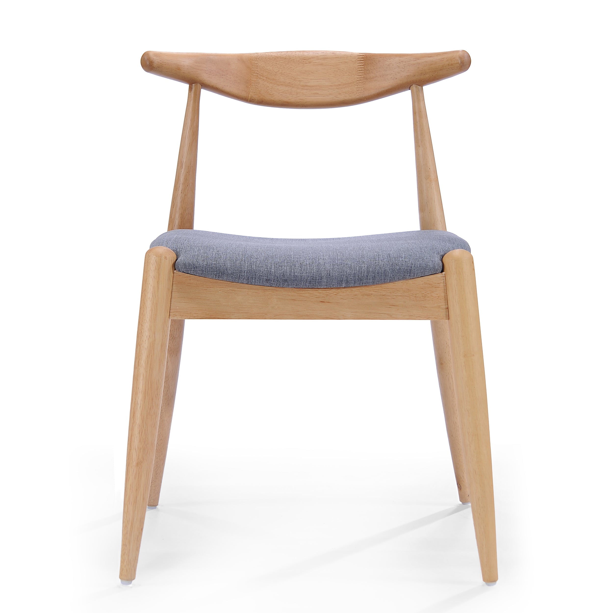 Mid-Century Curved Wood Back Dining Chair, Set of 2, Gray
