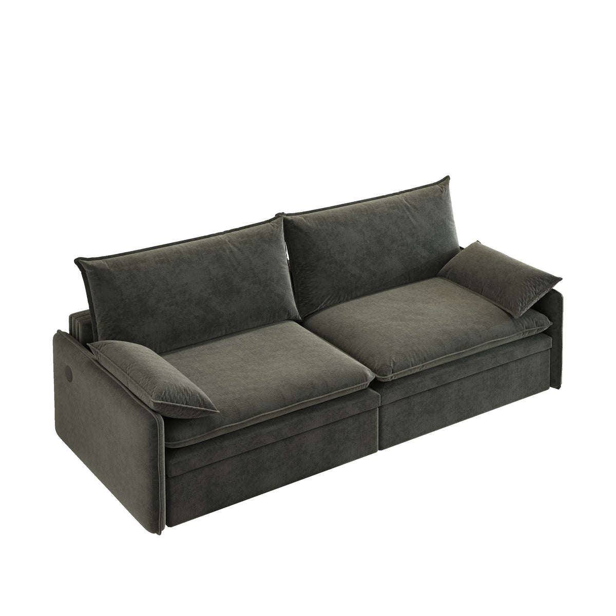 Dark Gray Chenille 4-Seat King Sleeper Sofa, 81.1 in Wide