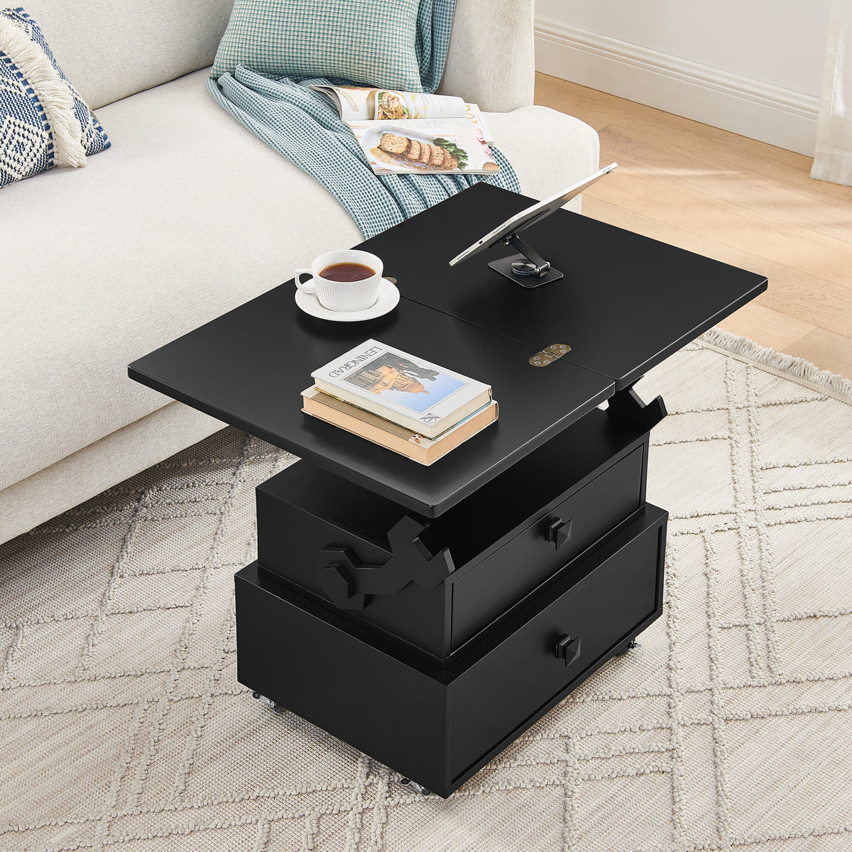 Black Rectangular Side Table