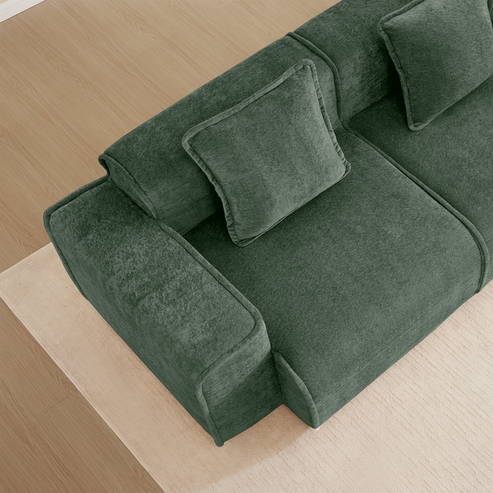 Seneca 3-Seat Boneless Couch in Olive #Color_Olive