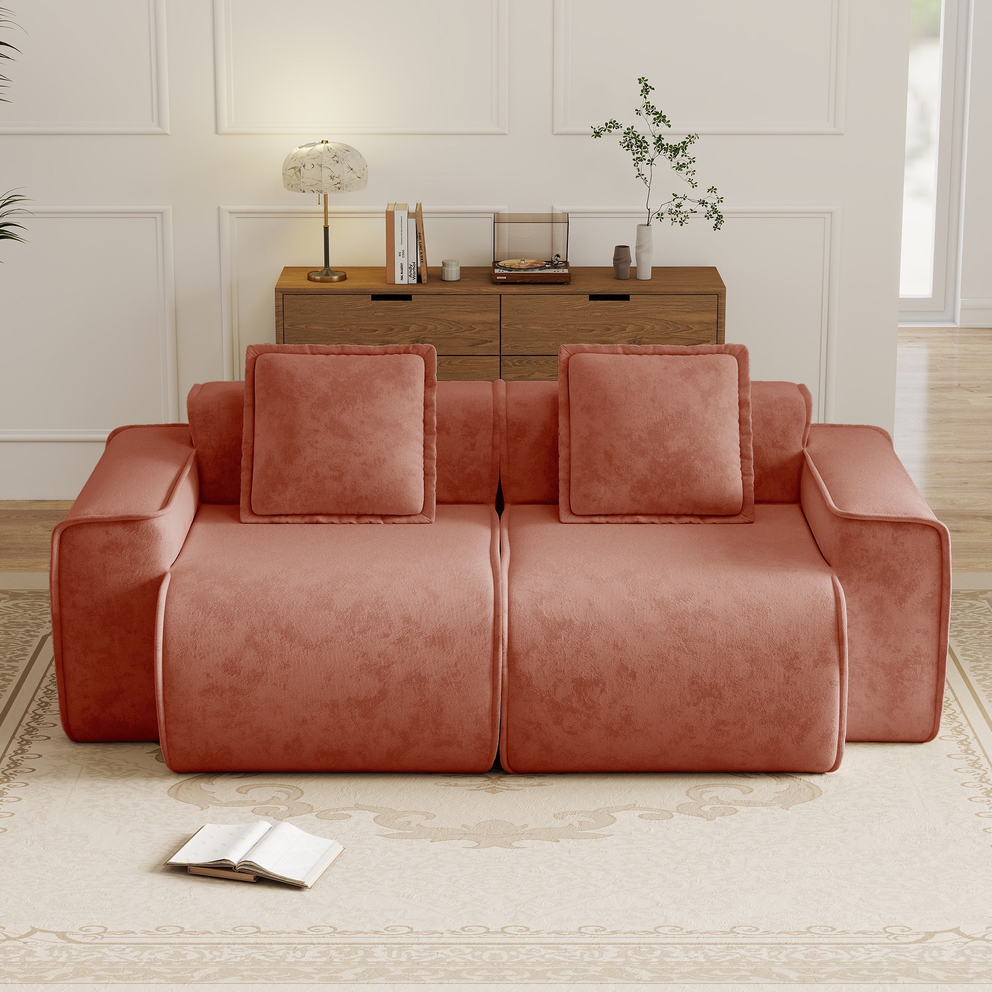 Seneca 2-Seat Boneless Couch in Terracotta #OttOnly_0 #Color_Terracotta