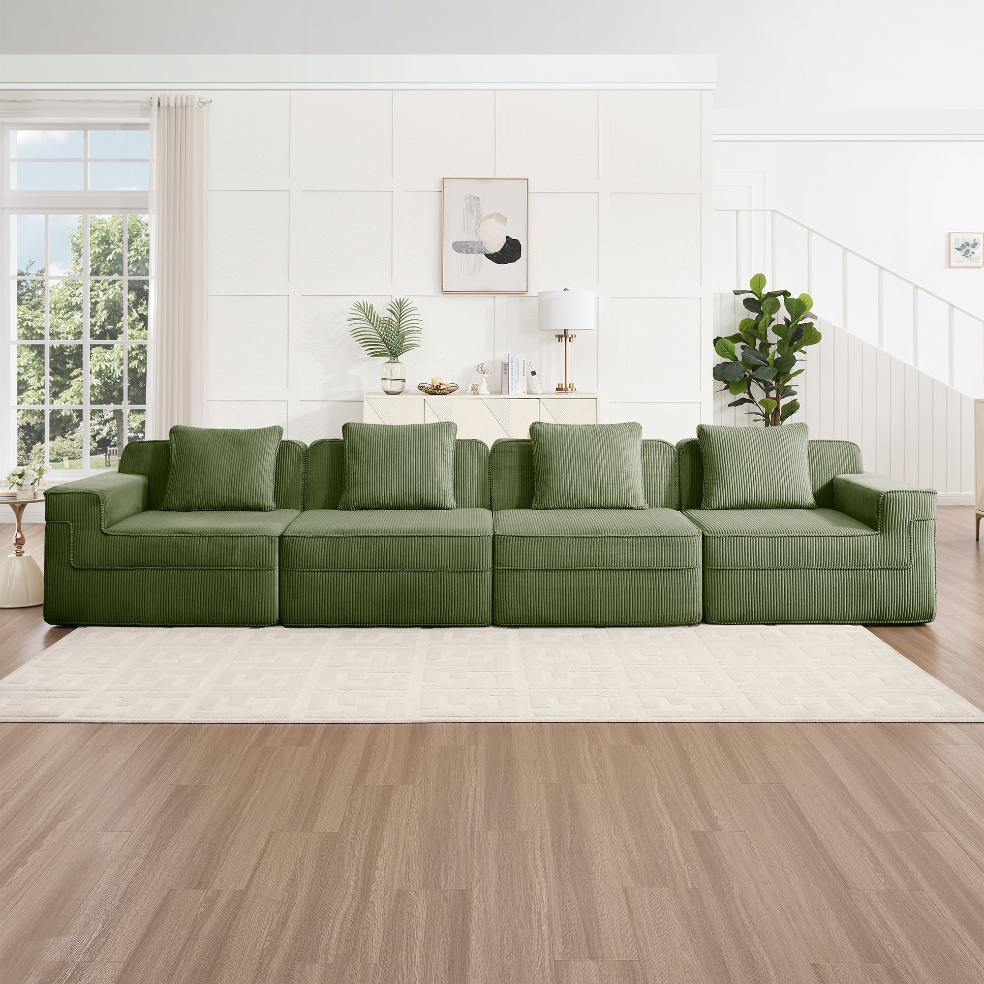 Hudson 4-Seat Boneless Couch in Olive #OttOnly_0 #Color_Olive