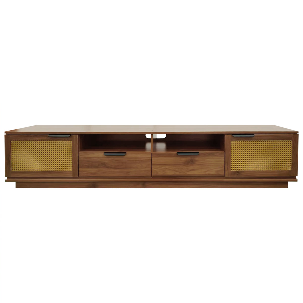 Walnut TV Stand for TVs up to 75 in, 78.7 in Wide, Open Shelf