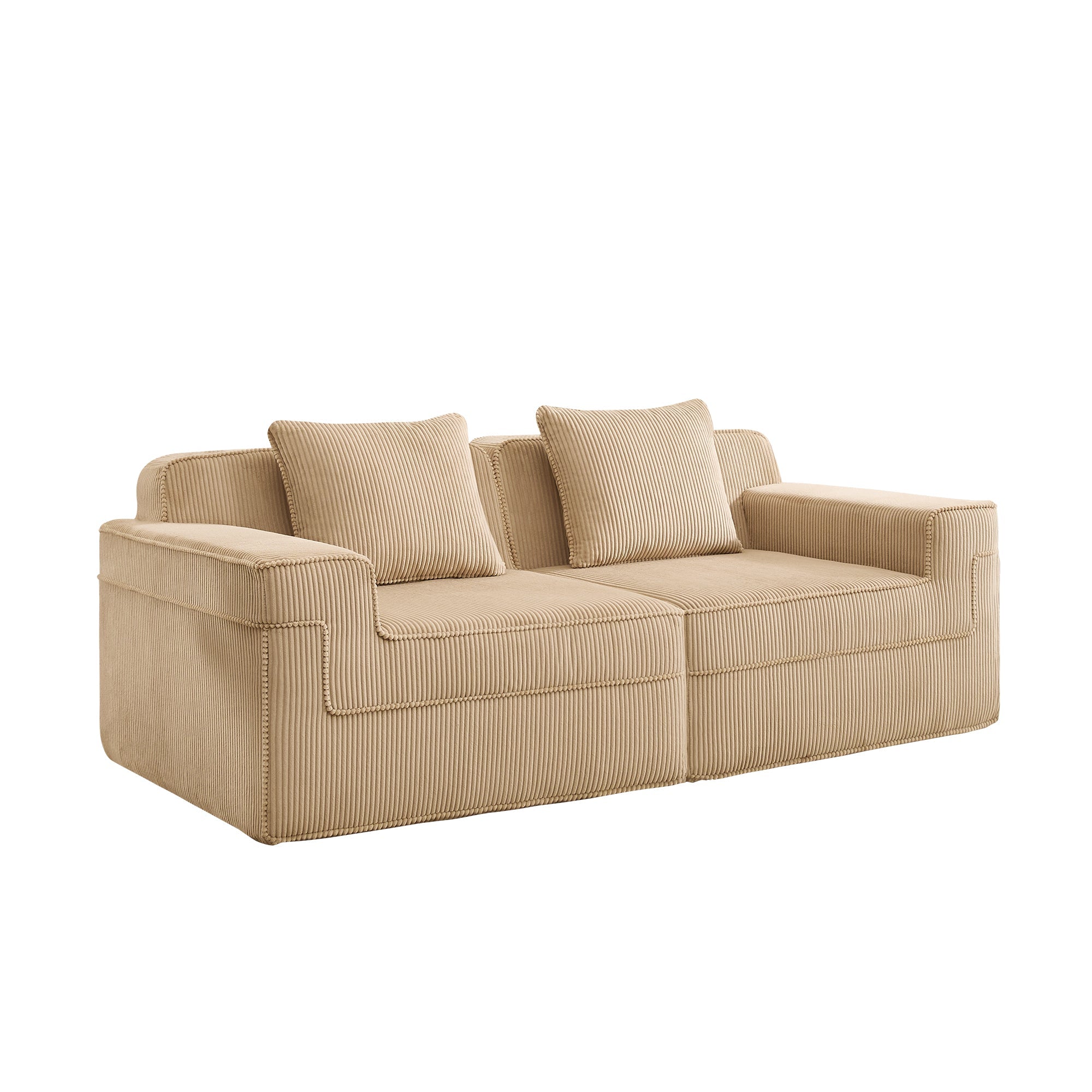 Hudson 2-Seat Boneless Couch in Camel #OttOnly_0 #Color_Camel