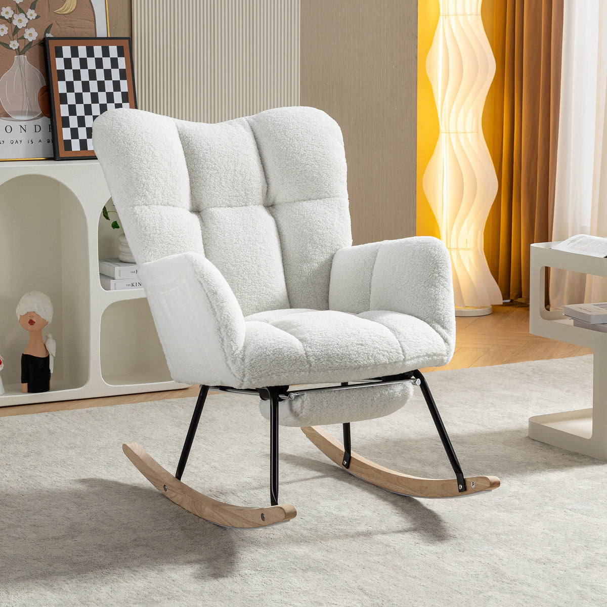 Ivory Sherpa Rocking Chair, Nursery