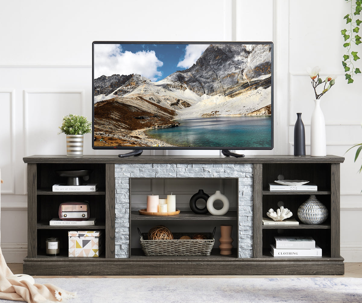 Gray TV Stand, 70.1 in Wide