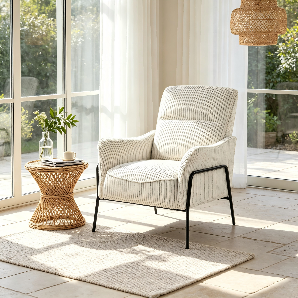 Gray Accent Chair, 27.1 in Wide
