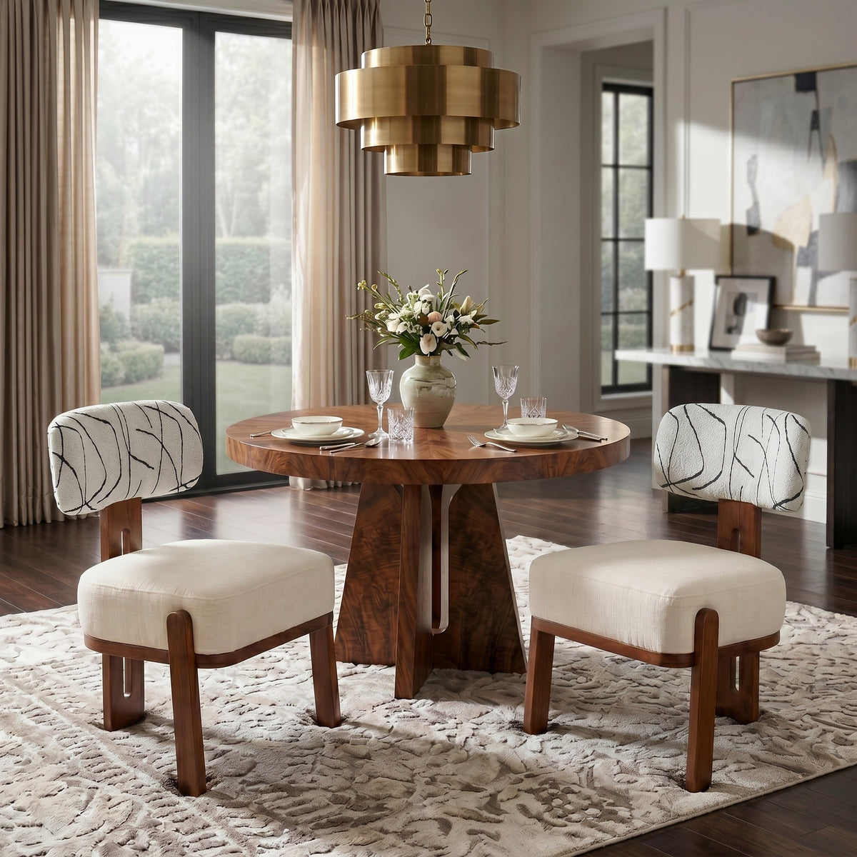 Beige Accent Chair, Set of 2, 22.4 in Wide