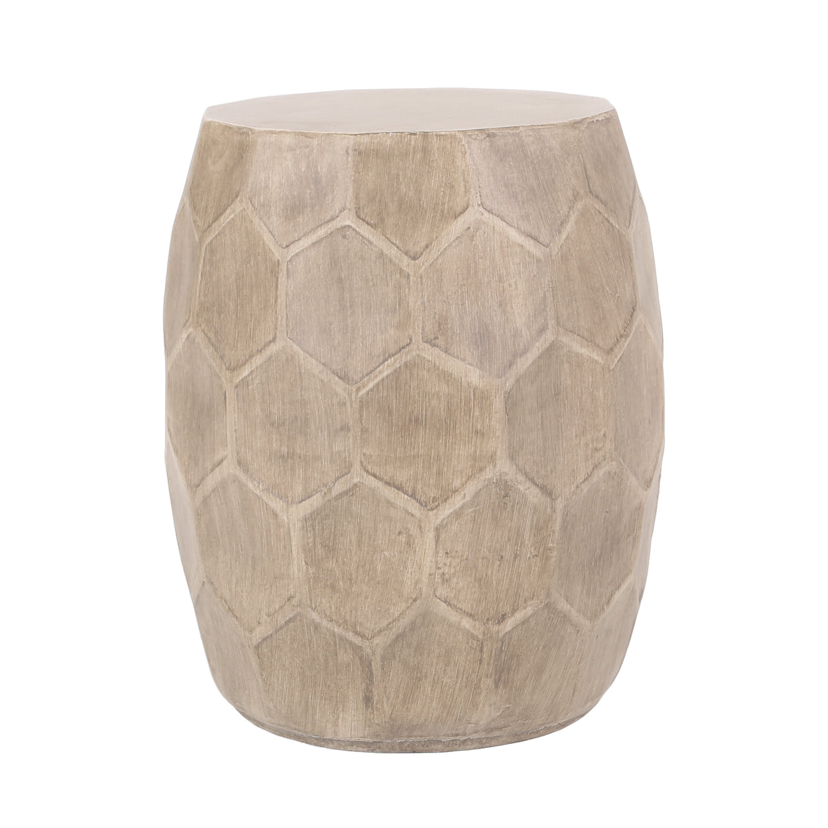 Natural Concrete Outdoor Side Table, 18.3 in Tall