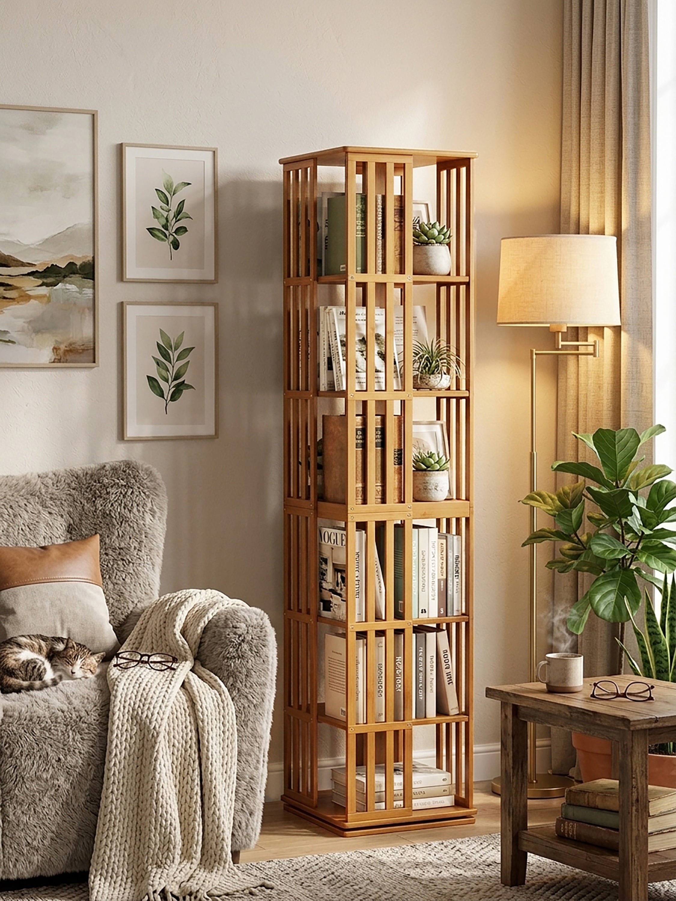 Bookcase, 14.6 in, Brown