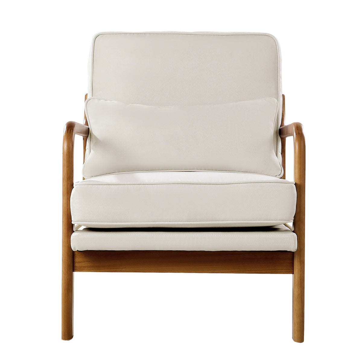 Beige Linen Accent Chair
