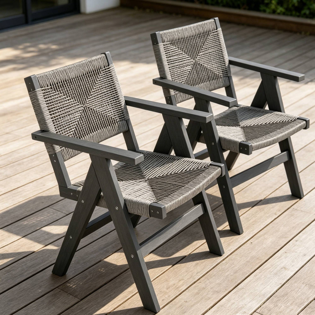 Charcoal Outdoor Dining Chair, Set of 2
