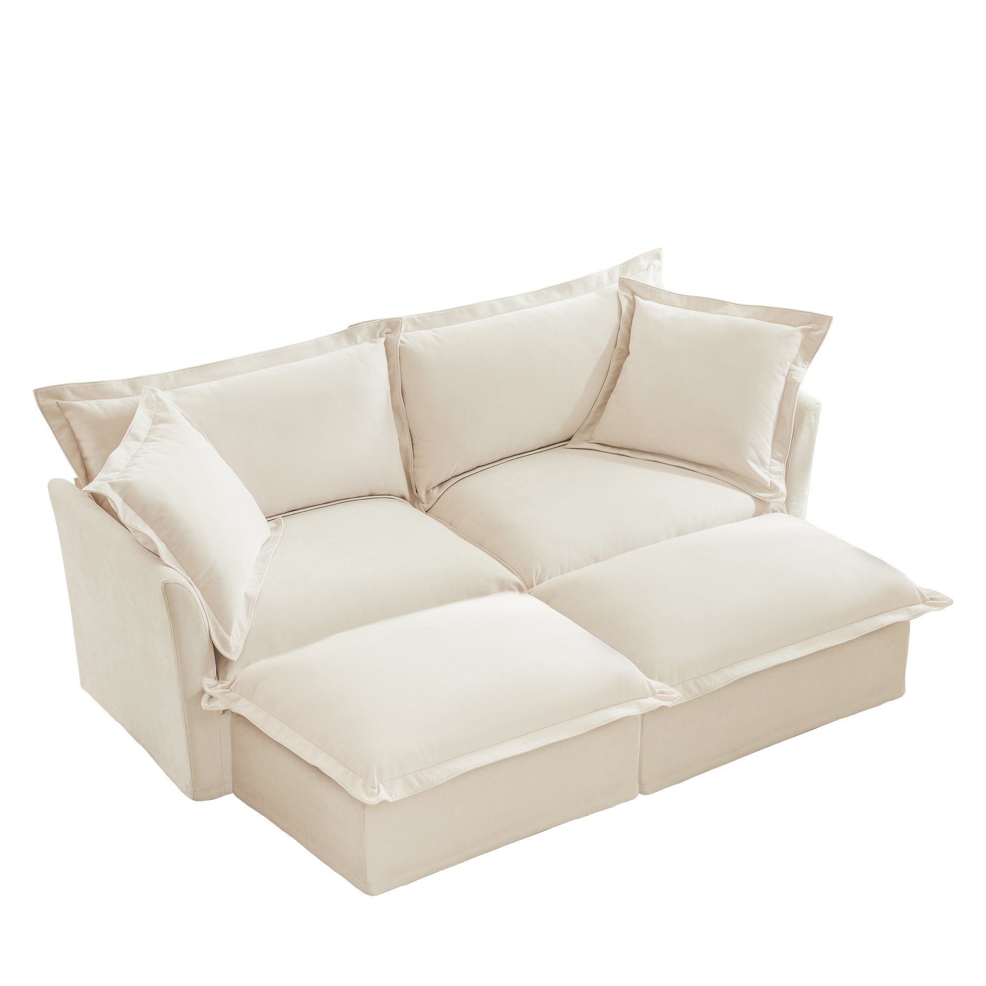 Fluffy 2-Seat Modular Sofa in Chenille Cream #OttOnly_2 #Fabric_Chenille Cream