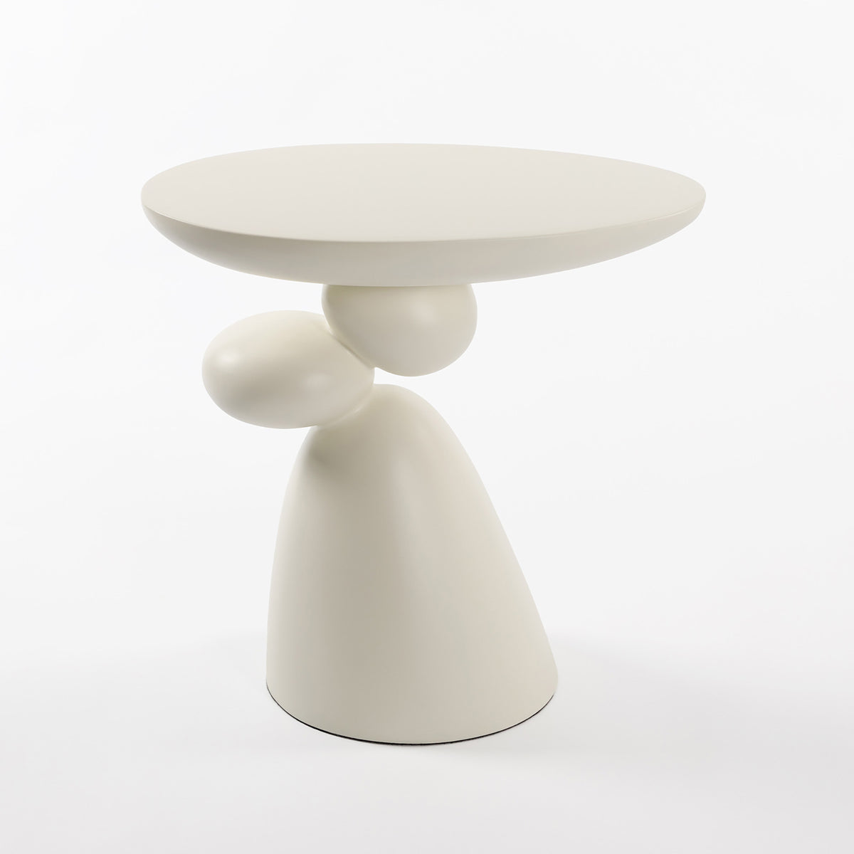 White Oval Side Table, 20.1 in