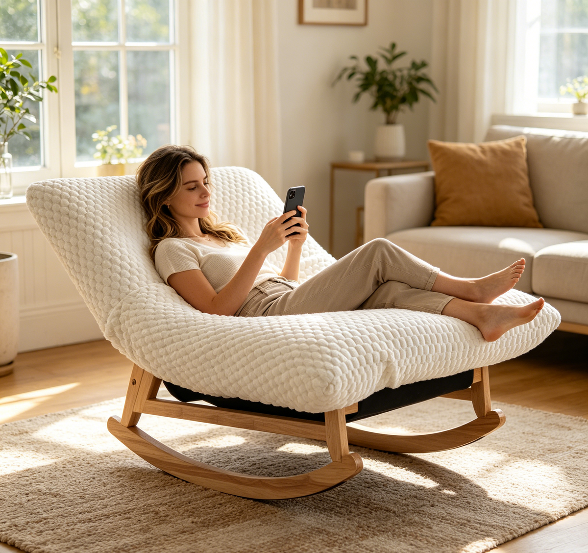 White Corduroy Bean Bag Chair