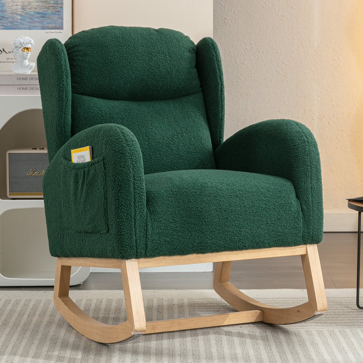 Green Sherpa Rocking Chair