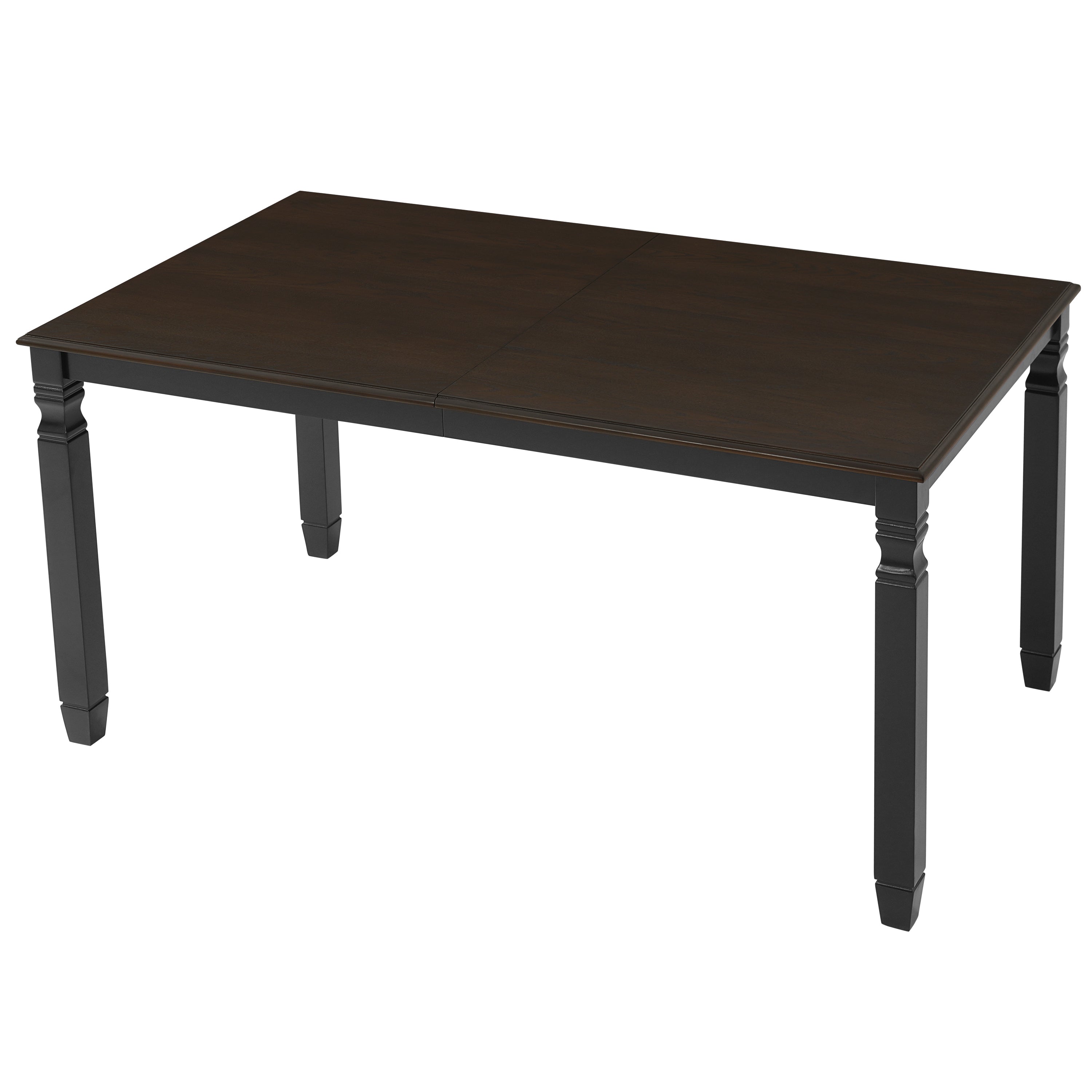 Three-quarter studio view of the farmhouse dining table from the opposite angle, plain white background