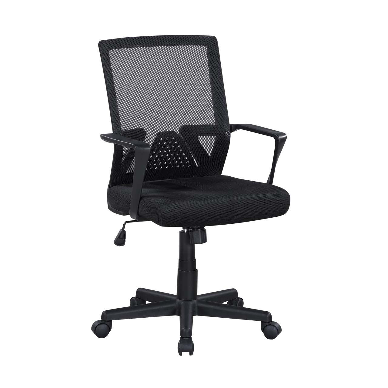 Lumbar Support Office Chair, 25 in, Black