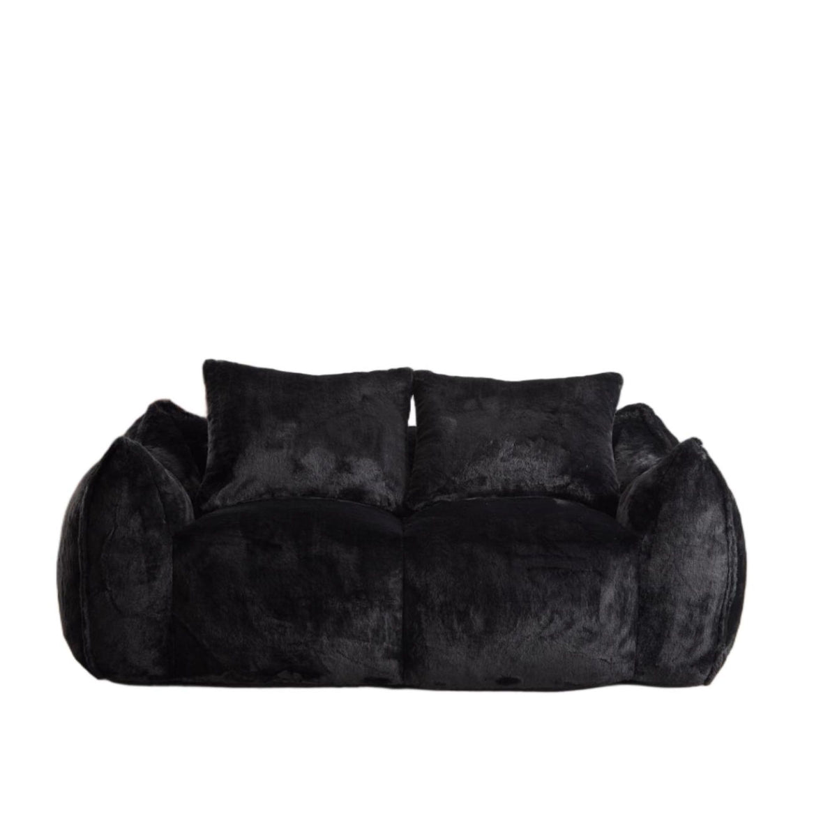 Black Faux Fur Bean Bag Sofa