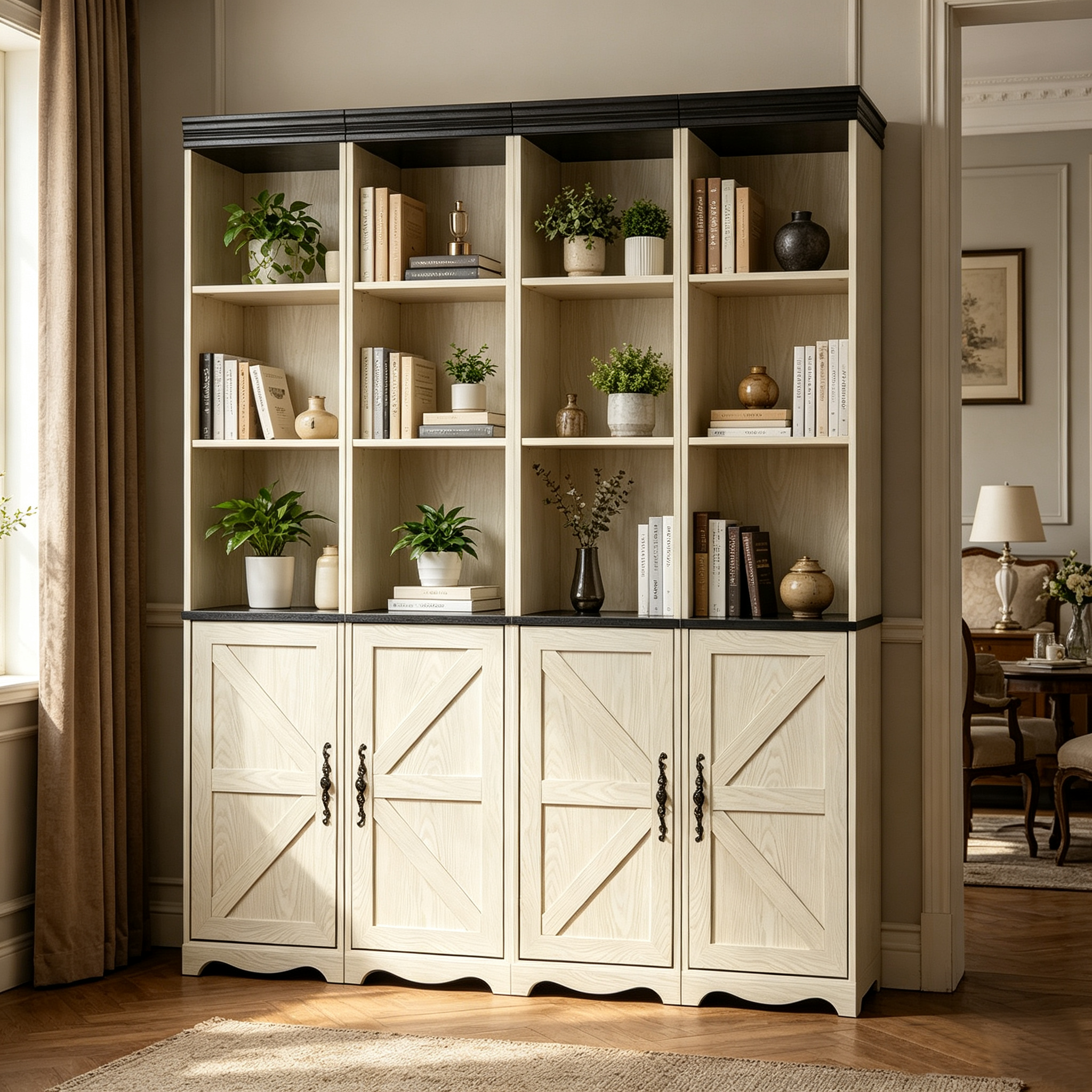 Storage Cabinet with Adjustable Shelves, 63.1 in, White