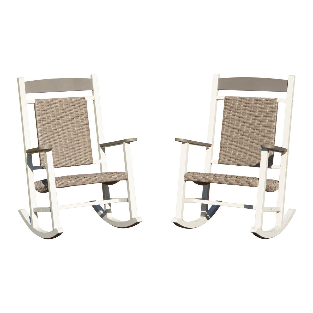 HDPE Outdoor Rocking Chair, Set of 2, 43.3 in Tall
