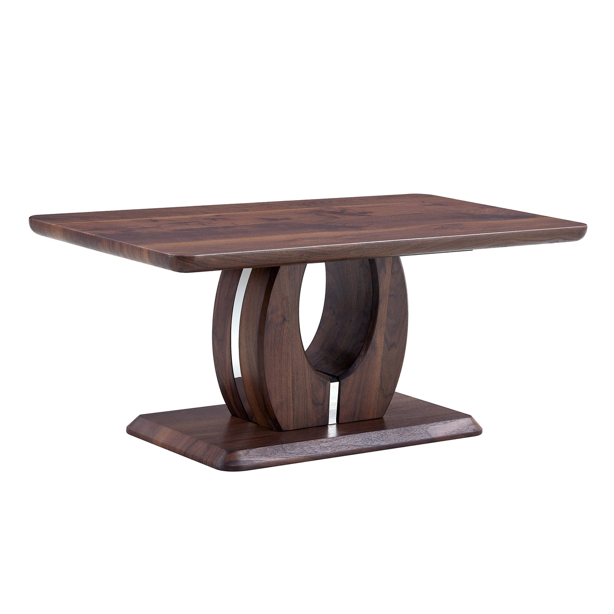 Walnut Rectangular Coffee Table, 43.3 in