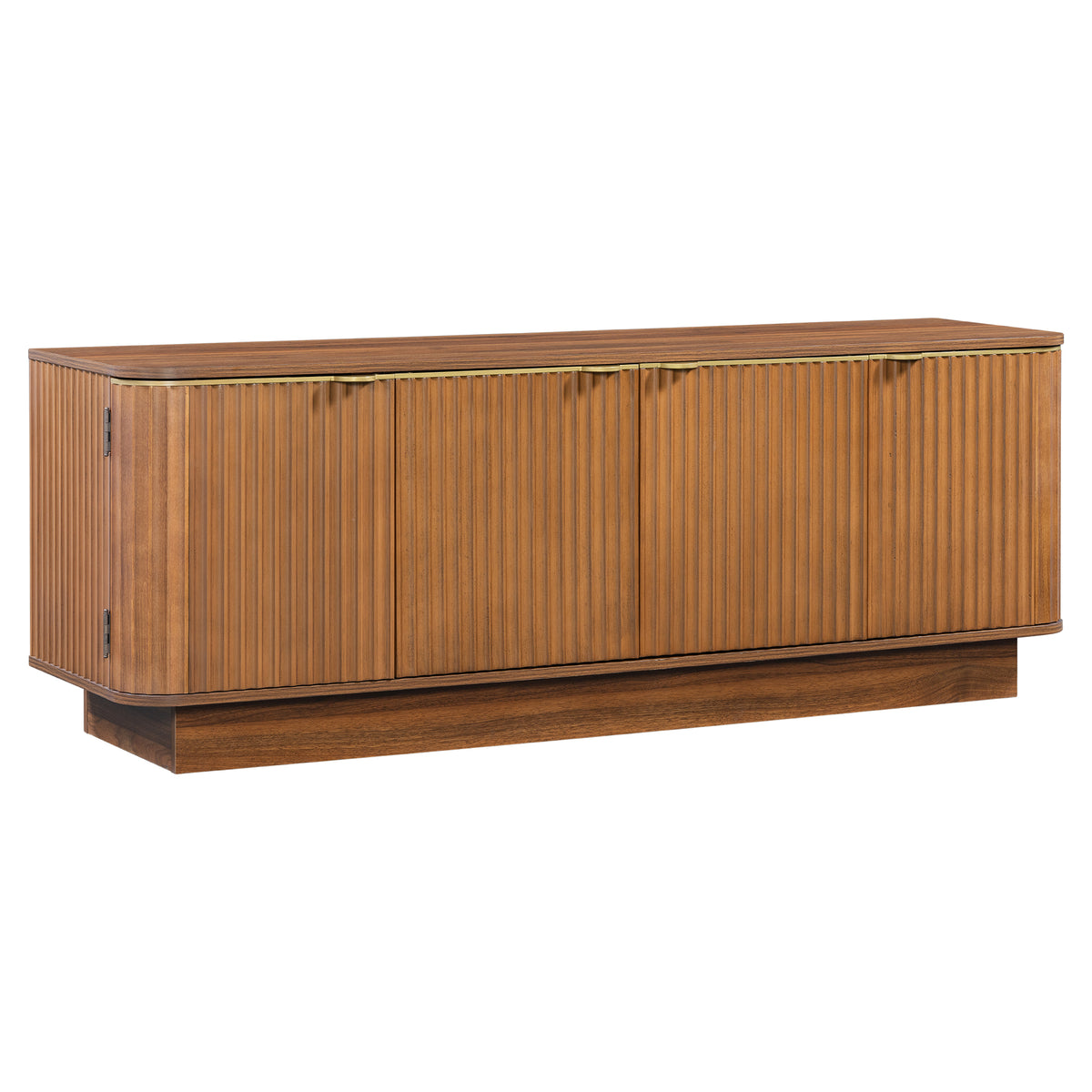 Brown Fluted Coffee Table, 35.4 in