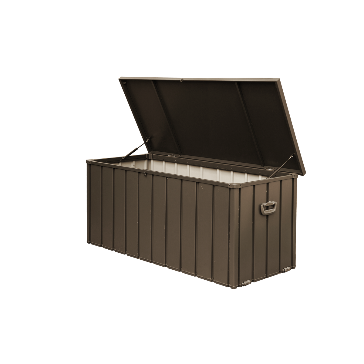 100 Gallon Dark Brown Metal Deck Box Lockable