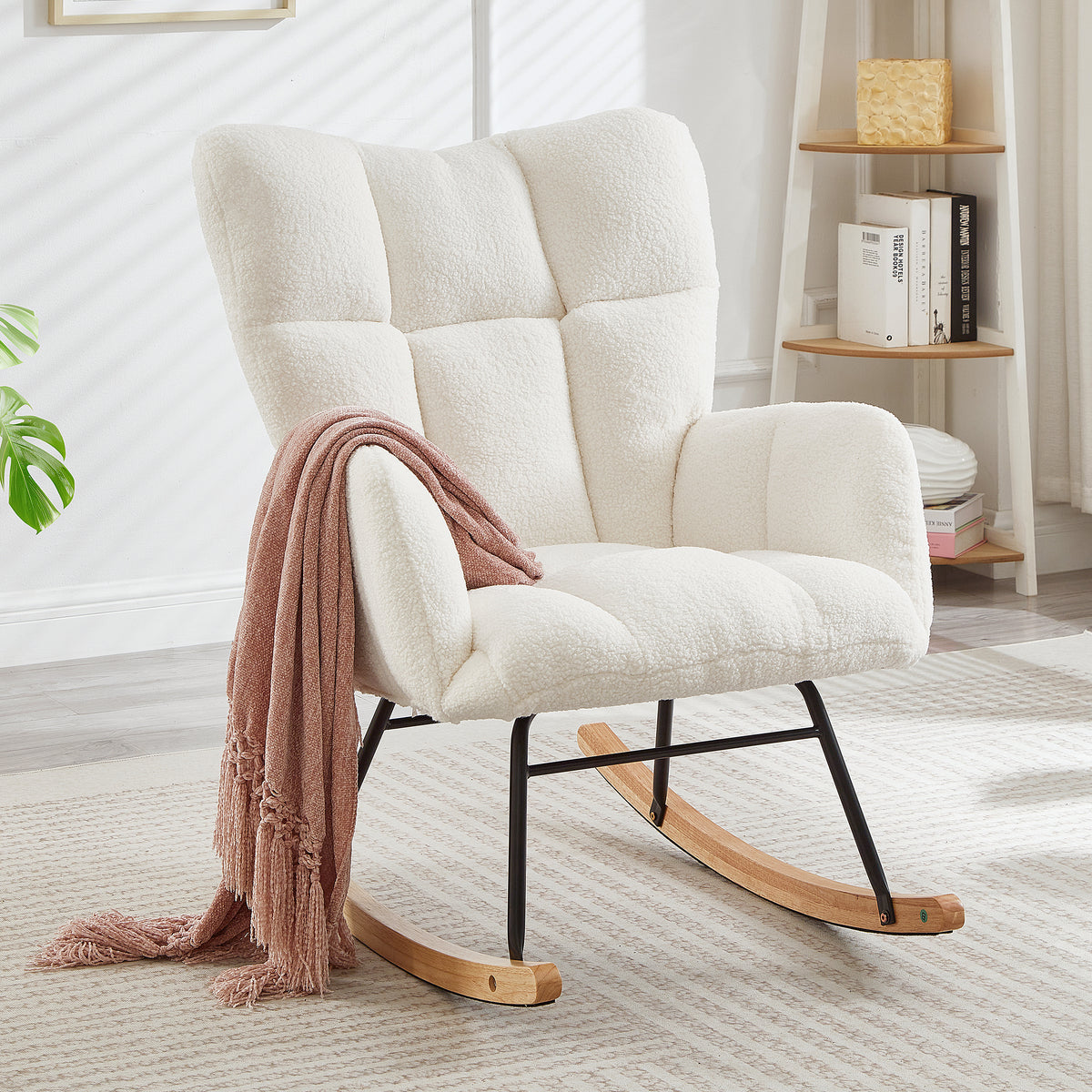 Ivory Sherpa Glider Chair