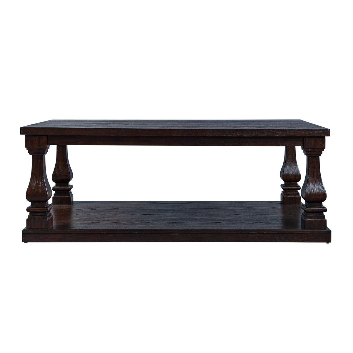 Espresso Rectangular Coffee Table with Storage, 46 in