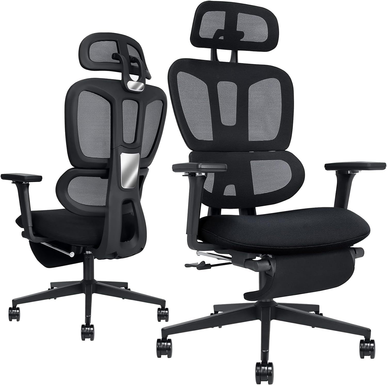 Lumbar Support Reclining Office Chair, 30.3 in, Black