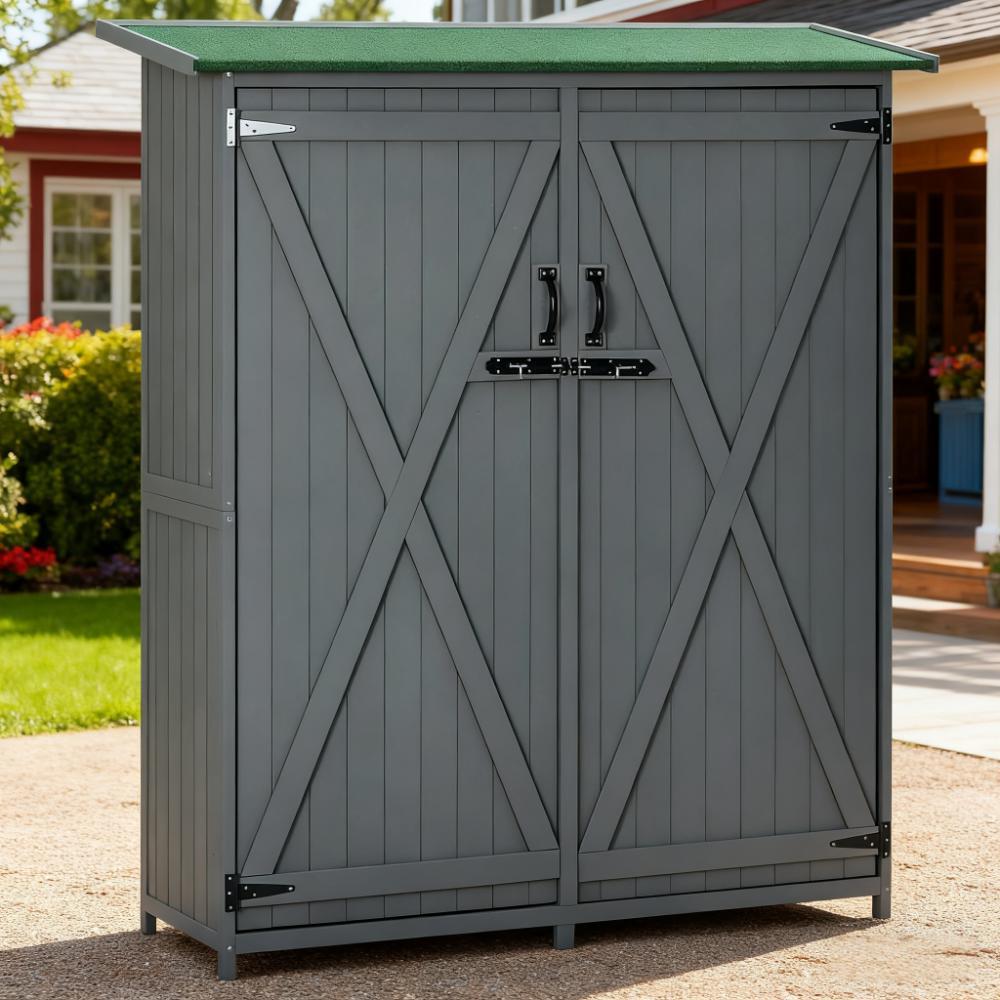 Gray Outdoor Storage Cabinet