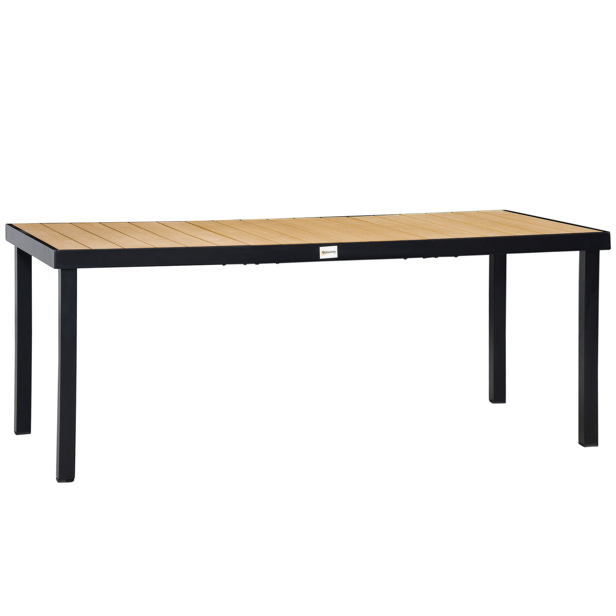 Natural Aluminum Rectangular Outdoor Dining Table, 74.8 in Wide